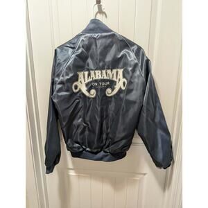 Vintage 80's Fan Club Alabama On Tour Navy Blue Nylon Jacket Size S Upstream